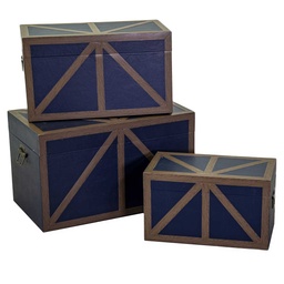 [S-V3862600000] Baule rettangolare in legno ecopelle blu 1-3 cm68x38h40