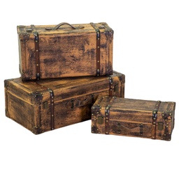 [S-V3862610000] Baule valigia ecopelle marrone 65x36x24 cm