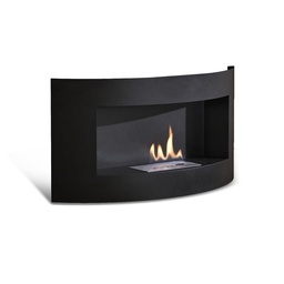 [S-FP/019] Biocamino da parete in bioetanolo, design moderno, 63 x 15.5 x 45 cm, struttura in metallo con vetro temperato