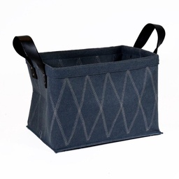 [S-V2501420000] Borsa in feltro grigio scuro con decoro biancorombi e manici neri, misure 33x23x22,5 cm