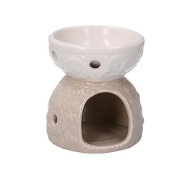 [S-V8535130000] Bruciaessenze in ceramica bianco crema 10x10x11 cm