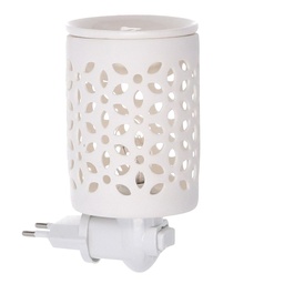 [S-V5601640000] Bruciaessenze Plug Ceramica Traforato Bianco 10,3x7,2x14 cm