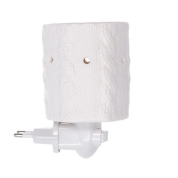 [S-V5601650000] Bruciaessenze plug ceramica trecce bianco 10,4x7,9x12,7 cm