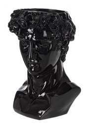 [S-B0183048] Busto Decorativo Nero H40 in Poliresina Resistente All'Acqua