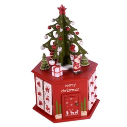 [S-V6086070000] Calendario dell'avvento in legno albero 20,5x23,5x37 cm