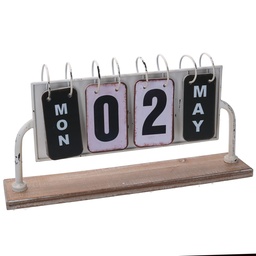 [S-V5961780000] Calendario metallo bianco rettangolare 37x20x8 cm