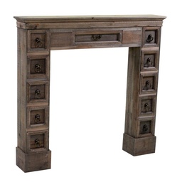 [S-V8036310000] Camino legno marrone con cassetti 108x18x101 cm