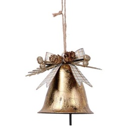 [S-V6179490000] Campana in metallo oro 11x10x8 cm
