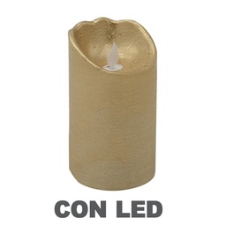 [S-V55047900PL] Candela LED a Batteria Platino Ø8x16,5 cm