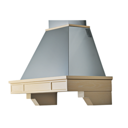 [S-ART896582] Cappa aspirante BRIDGE in acciaio inox silver e cornice in legno intarsio cm 90