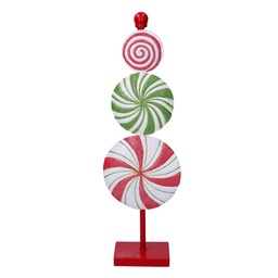 [S-V6160280000] Caramella Metallo con Tre Lecca-Lecca Multicolor 14,5x8x46 cm