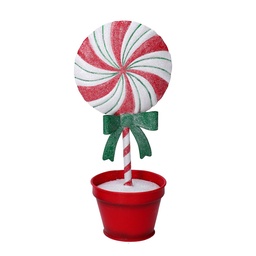 [S-V6160200000] Lecca-lecca in metallo con vaso rosso 11,5x9x25,5 cm