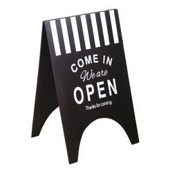 [S-V6457260000] Cartello ferro apri-chiudi nero rettangolare cm45x41x70.5