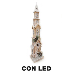 [S-V6192690000] Casetta in legno con luce LED naturale, dimensioni cm14x12h69