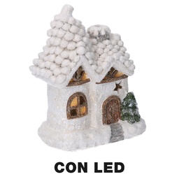 [S-V6315550000] Casetta in Resina con LED Bianco 17x11,5x22 cm
