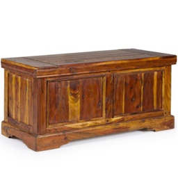 [S-B0742732] Cassapanca apribile in legno d'acacia massiccio - Finitura rustica - 100x46x48h