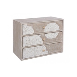 [S-B0130655] Cassettiera da appoggio con 3 cassetti - 28,5x17x20,5 cm