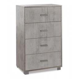 [S-A774CECEK] Cassettiera da camera quattro cassetti Beton Cemento 70x41x h112 cm