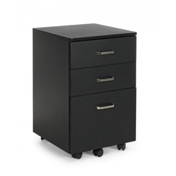 [S-B3710200] Cassettiera da ufficio tre cassetti Nero 40x44x h65 cm