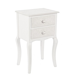 [S-B0744522] Cassettiera in legno bianco con 2 cassetti Clorine 41 x 33,5 x 68 cm