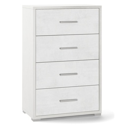 [S-ODB774OSOSK] Cassettiera per ufficio con quattro cassetti Bianco Ossido 51x41x h110 cm