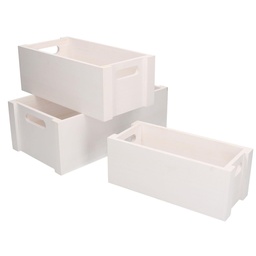 [S-V5033790000] Cassetto in legno bianco rettangolare 34x19x12 cm