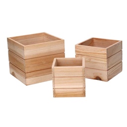 [S-V5035980000] Cassetto in Legno Quadrato Naturale 15,5x15,5x14 cm
