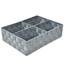 [S-V2321290000] Cassetto Grigio con 4 Scomparti - 37x27x10 cm