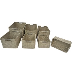 [S-V23153200CR] Cassetto Poliestere Tortora 38x28x21 cm - Organizza e Conserva Oggetti