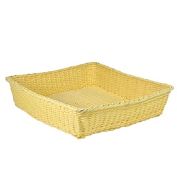 [S-V0104980000] Cesta espositore in polirattan naturale quadrata 40x40x10 cm