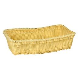 [S-V0105000000] Cesto espositore rettangolare in polirattan naturale cm40x20h10