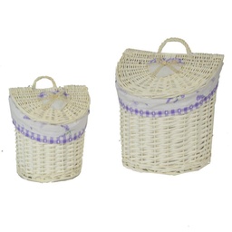 [S-V1614450000] Cesta pensile in vimini a forma di mezzaluna lavanda cm28x21h22-29
