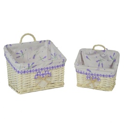 [S-V1614440000] Cesta pensile rettangolare in vimini lavanda 30x20h16/23