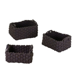 [S-V2318200000] Cesta in tessuto 1-3 blu crema rettangolare 40x30h23 cm