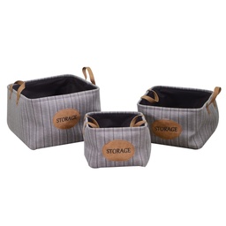 [S-V2320590000] Cesta in tessuto grigio quadrata 35x35x30 cm