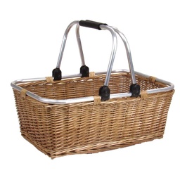 [S-V2408440000] Cesta in vimini per la spesa 50x32x20 cm con manici mobili