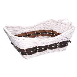 [S-V9377180000] Cesta in vimini bianco rettangolare 51x38x19 cm
