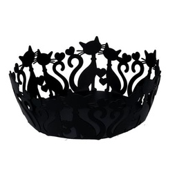 [S-V5953370000] Cestina Metallo Gatti Nero Tondo ø20h7