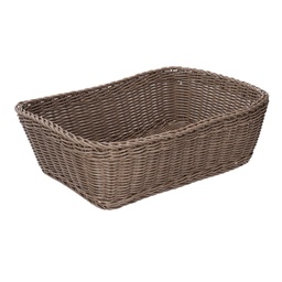 [S-V1633390000] Cestino rettangolare in polirattan marrone cm36x26h10