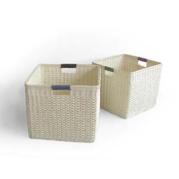 [S-V1725830000] Cestina rattan 1-2 naturale con manici quadro cm35xh30x35