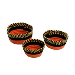 [S-V85263500AG] Cestina tessuto arancione giallo tondo ø20h9