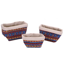 [S-V2318480000] Cestino in tessuto con 1-3 decorazioni quadrate 16x16h14 cm