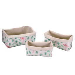 [S-V2318460000] Cestina tessuto fenicottero rettangolare 31x16x16 cm