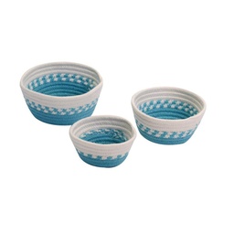 [S-V85263500TU] Cestino tondo in tessuto turchese ø20h9