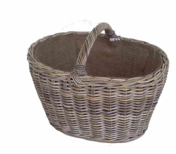 [S-V4710430000] Cesto ovale Cloe gr cm64x47h47-37 con fodera in juta