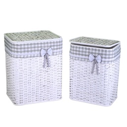 [S-V1920960000] Cestone rettangolare in rattan bianco Ivan 1-2 cm46x36h59