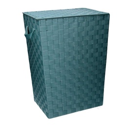 [S-V1992600000] Cestone verde acqua in poliestere foderato rettangolare cm40x30h53