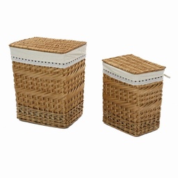 [S-V1917190000] Cestone in vimini rettangolare con pizzo, 46x33x56 cm