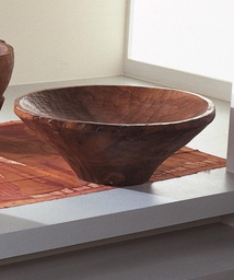 [S-OE/033] Ciotola in legno massello, finitura marrone scuro, 75x75x29h