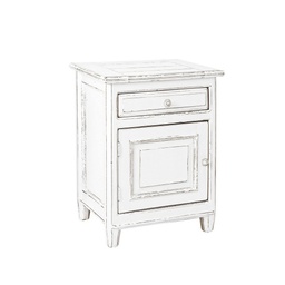 [S-B0745085] Comodino rustico con 1 anta e 1 cassetto, dimensioni 50x40x65 cm